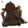 Photo of Special Ganesh Statue with Shining Black finishing with Green linings-9"-Facing Back Side