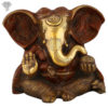 Photo of Special Ganesh Statue with Long ears with Maroon finishing-8"-Facing Front
