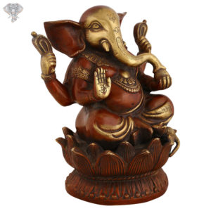 Photo of Very Special Ganesh Statue with Maroon colour Finishing-9"-Facing Front