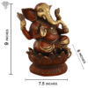 Photo of Very Special Ganesh Statue with Maroon colour Finishing-9"-with measurements