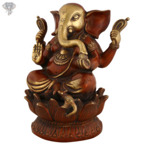 Photo of Very Special Ganesh Statue with Maroon colour Finishing-9"-facing Right side-Extra Image
