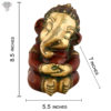 Photo of Cute Kid Ganesh with Maroon Finishing-8"-with measurements