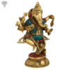 Photo of Special Dancing Ganesh with Multicolour Turquoise work-9"-facing Left side