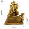 Photo of Reading Ganapati Statue on a table-8"-with measurements