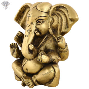 Photo of Serene Ganesha Statue with long ears-5"-facing Right side