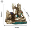Photo of Lord Shiva and Nandi with Trishul-6"-with measurements