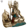 Photo of Lord Shiva and Nandi with Trishul-6"-facing Left side