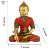 Photo-of-Very-Rare-Very-Artistic-Goddess-Buddha-Statue-with-Red-turquoise-work-9"-with-measurements