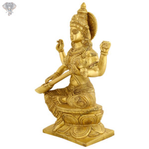 Photo of Very Special Sharada Statue with Gold Colour finishing-12"-Facing Right side-Extra Image