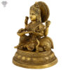 Photo of Unique Saraswati Statue Sitting and Playing Musical Instrument-9"-Facing Right side