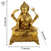 Photo of Goddess Durga Statue Sitting on Thrown-9"-with measurements