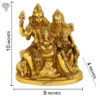 Photo of Lord Shiva with Wife Goddess Parvati, Sons Ganesh and Subramanya-10"-with measurements