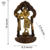 Photo of Artistic Standing Krishna Statue Playing Flute-14"-with measurements