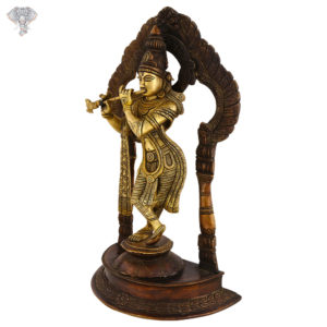 Photo of Artistic Standing Krishna Statue Playing Flute-14"-facing Right side
