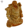 Photo of Laughing Buddha Holding Money Chain with Copper Coloured Matte finishing-10"-facing Left side
