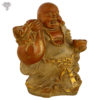 Photo of Laughing Buddha Holding Money Bag with Copper Coloured Matte finishing-11"-with measurements