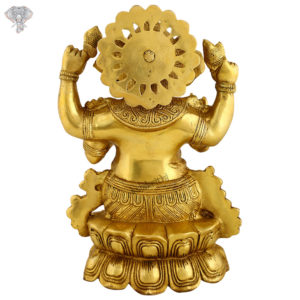 Photo of Very Artistic Ganesha with Gold finishing-12"-Back side