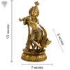 Photo of Artistic Krishna Statue playing Flute-13"-with measurements