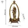 Photo of Artistic Standing Krishna Statue with Flute-48"-with measurements