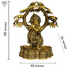 Photo of Artistic Krishna Statue playing Flute under a Mango Tree-28"-with measurements