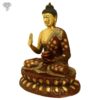 Photo of Sitting Buddha Statue on Lotus with Blessing Hands-29"-Facing left side