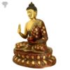 Photo of Sitting Buddha Statue on Lotus with Blessing Hands-29"-Facing Right side