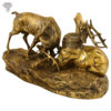 Photo of Rare Statue of 2 Stags Fighting-8"-facing Left side
