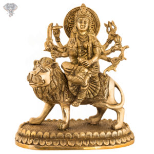 Photo of Durga mata sitting on Lion - Facing Front