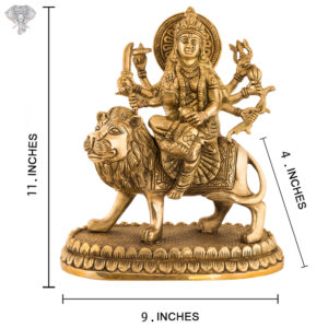 Photo of Durga mata sitting on Lion - with measurements