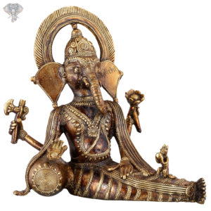 Photo of Dhokra Art - Ganesh in Mermaid style - Facing Front