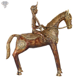 Photo of Dhokra Art - Soldier riding a Horse - Facing Front