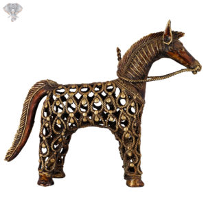 Photo of Unique Dhokra Art - Brown Horse - Facing Front