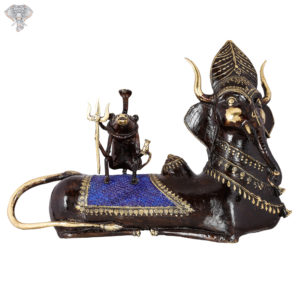 Photo of Dhokra Art - Ganesh with rat on top - Facing Front