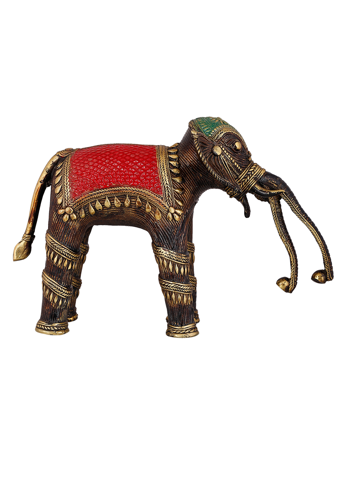 Dhokra Art – Elephant with 2 Trunk. – Kalakrithi.com