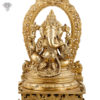Photo of Bronze Lord Ganesha idol with Prabhavali - Zoomed In