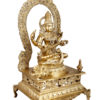 Photo of Bronze Goddess Saraswathi idol with Prabhavali - facing Left Side