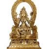 Photo of Bronze Goddess Rajarajeshwari idol with Prabhavali - Facing Front