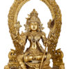 Photo of Bronze Goddess Rajarajeshwari idol with Prabhavali - Zoomed In