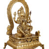 Photo of Bronze Rajarajeshwari idol with Prabhavali - facing Left Side