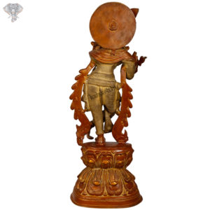 Photo of Standing Lord Krishna Statue and Playing Flute - Back side