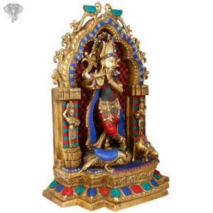 Photo of Standing Shri Krishna Statue and Playing Flute - facing Left Side