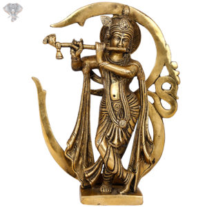 Photo of Standing Shree Krishna Statue and Playing Flute - Facing Front