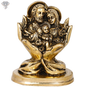 Photo of Jesus and Mother Mary carved inside Hands - Facing Front