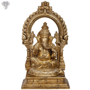 Photo of Serene Ganesha statue in Bronze - Facing Front