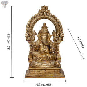 Photo of Serene Ganesha statue in Bronze - with measurements