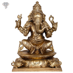 Photo of Serene Ganapathi statue in Bronze - Facing Front