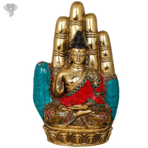 Photo of Buddha Statue carved inside a Hand - Facing Front