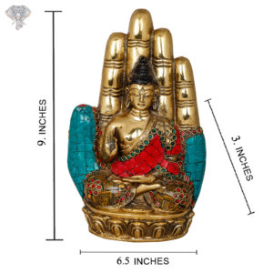 Photo of Buddha Statue carved inside a Hand - with measurements