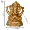Photo of Unique Vinayaka Statue in Red and Green colour finishing - with measurements