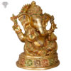 Photo of Unique Vinayaka Statue in Red and Green colour finishing - facing Left Side